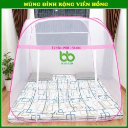 Màn Tự Bung Đỉnh Vuông 1m4 x 2m không chân viền