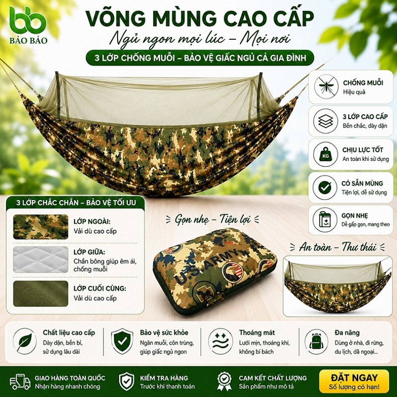 võng mùng 3 lớp